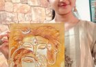 शिवरात्रि के पूर्व बड़ोदा की छात्रा ने किया शिवजी को वंदन;हल्दी और कॉफ़ी से बनाई शिव पार्वती की आर्गेनिक तस्वीर