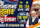 गुजरात से राजस्थान तक, 10 राज्यों की 24 राज्यसभा सीटों के लिए चुनाव का ऐलान !